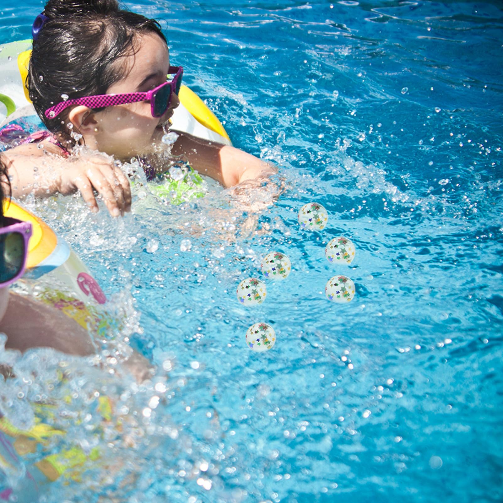 GALPADA 100 Piezas Bolas Flotantes Rebote Agua Unidades de Goma Resistentes para Piscina y Playa Ligera y Portátil para Diversión Acuática Verano para Actividades Grupales y Parques