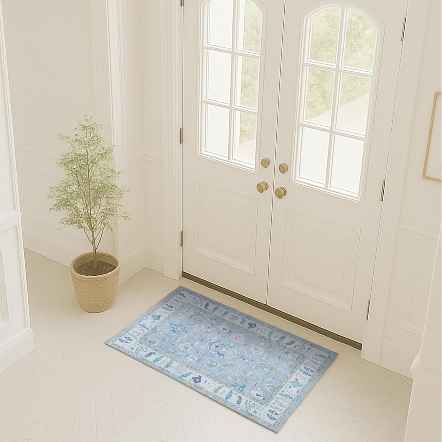 Amazon.com: Fame Rugs Modern Oushak Rug 2x3, Vintage Turkish Lavender ...