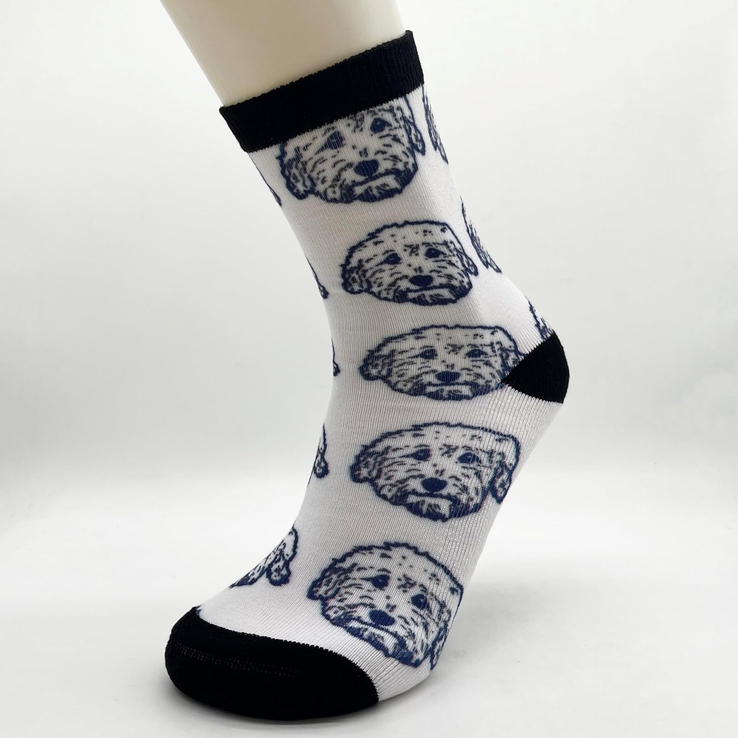 Cute Goldendoodle Unisex Funny Novelty Socks, Funky Crazy Cool Crew Dress Socks - Image 3