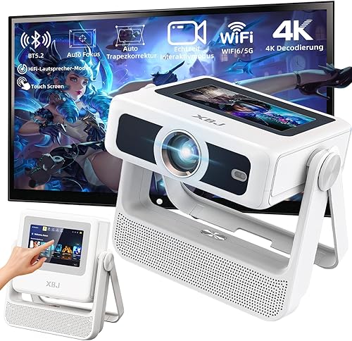 [Aplicaciones integradas/pantalla táctil] Proyector portátil A5pro con WiFi y Bluetooth, compatible con 4K, proyector inteligente para exteriores