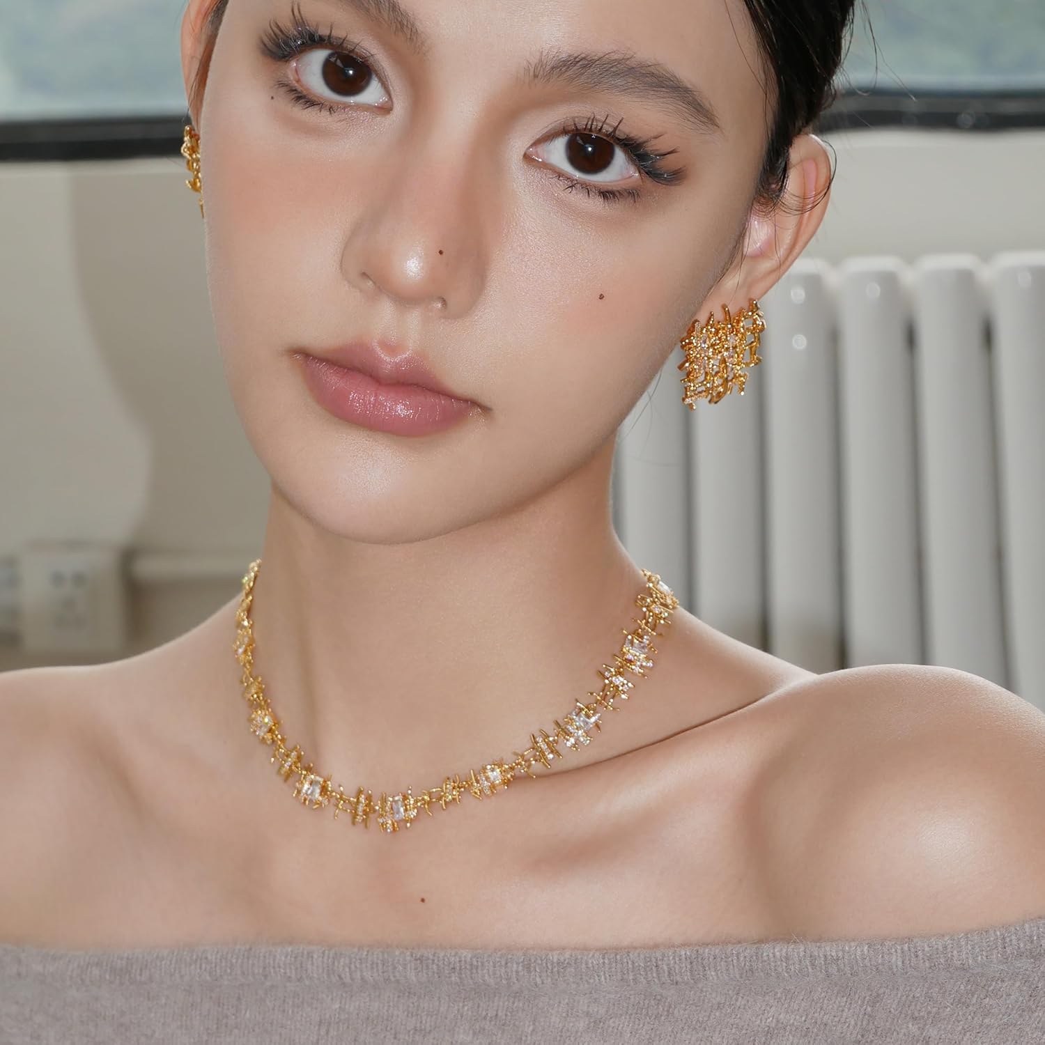 Braided Stud Earrings for Women, 18K Gold Plated Chunky Earrings, Unique Design Dainty Cubic Zirconia Braided Earrings Gifts, Statement Studs Earring Hypoallergenic Fashion Jewelry - Image 6