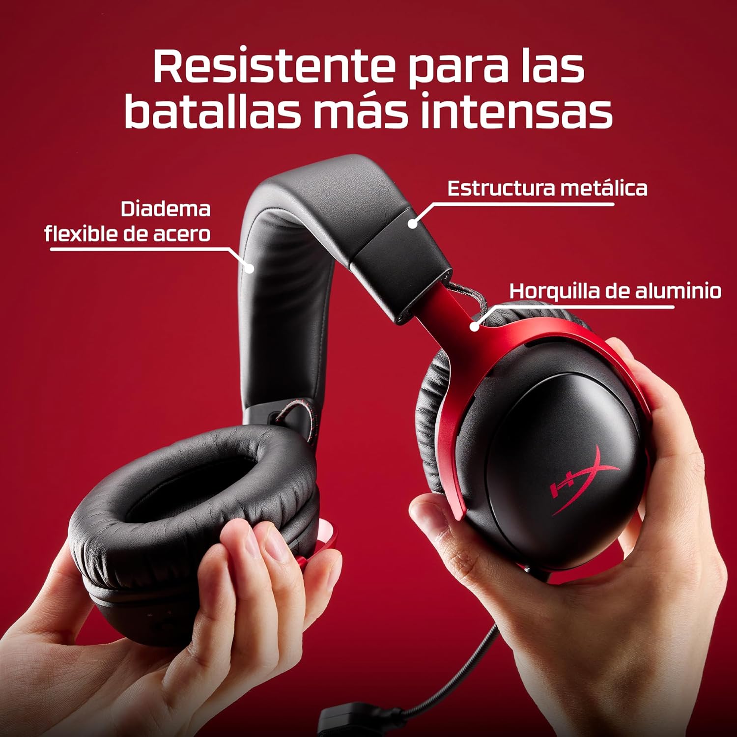 HyperX Cloud III S – Auriculares Gaming inalámbricos, Bluetooth, 2.4Ghz, PC, PS5, Xbox, Drivers 53 mm, DTS, micrófono 10mm, batería hasta 200h, Negro 10