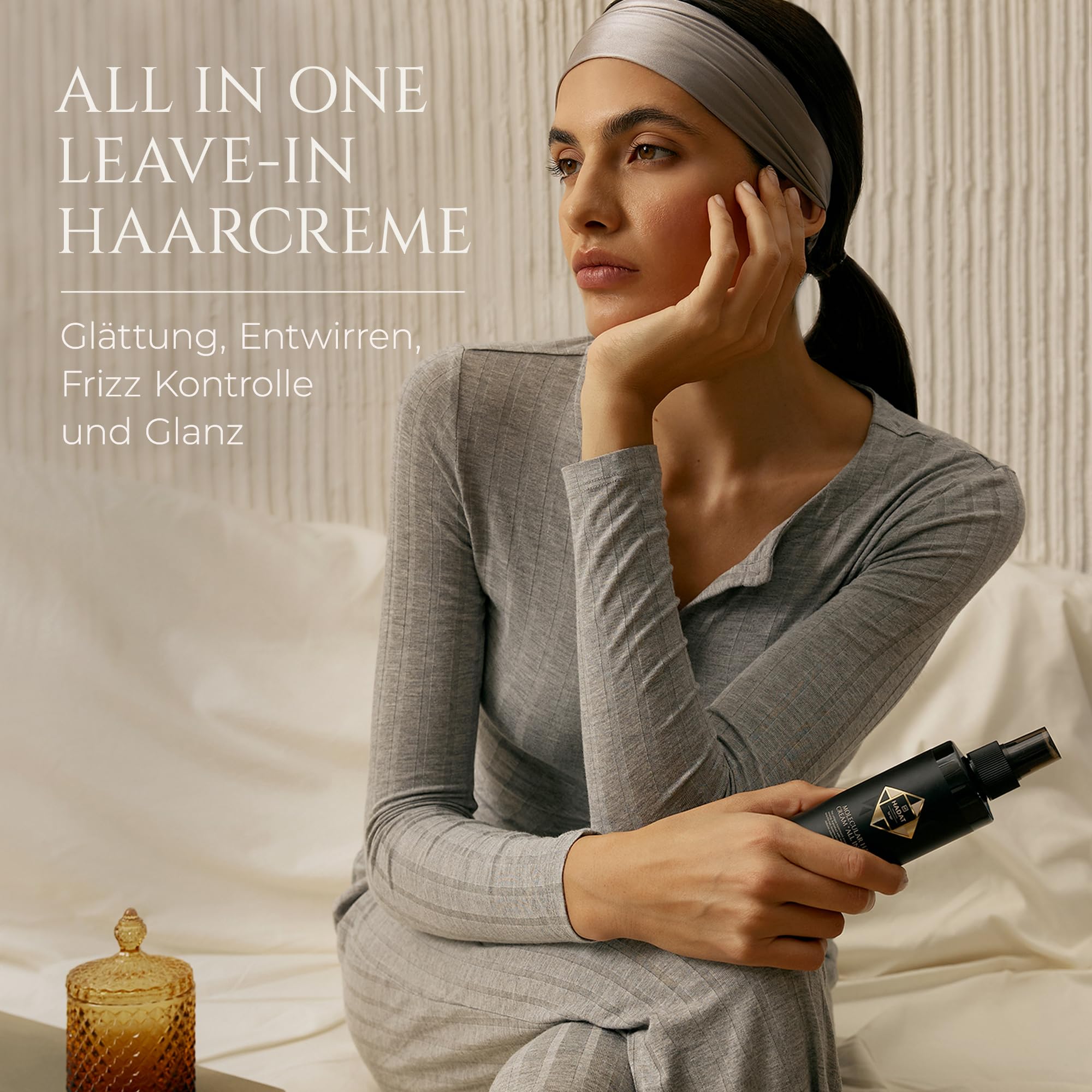 HADAT Molecular Hair Cream All In One – Keratin Haarcreme gegen Frizz, Detangler, Glättende Haarpflege für Spliss, Glanz, Styling und trockenes geschädigtes Haar, 200 ml