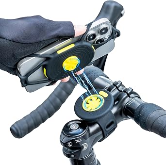 Bone Bike Tie Connect Kit 2 Magnetic, Magnetic Bike Phone Mount for Stem, Detachable & 360 Rotatable Silicone Phone Holder Compatible with Most Smartphones Stem - Quick Release Kit