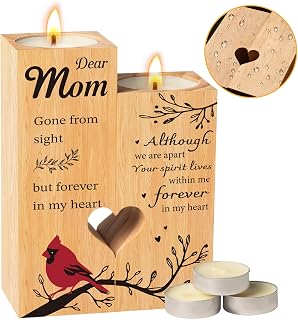 Sympathy Memorial Candlestick– Memorial Gift for mom – Heartfelt Tribute Candle Holder for Remembrance for Any Special Occasions
