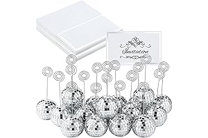 Sparkling Disco Party: 60 Pcs Silver Table Number Holders