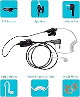 Vista 3 de BTECH QHM07 - Auriculares con cancelación de ruido premium con PTT y micrófono en línea (incluye orejas y auriculares) con tubo de bobina acústica