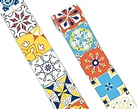 Vista 1 de FLFK Adhesivos de Azulejos de Borde de Pared Despegar y Pegar Papel Tapiz de Borde para Salpicadero de Cocina Baño Cuarto de Ducha, 4"x240