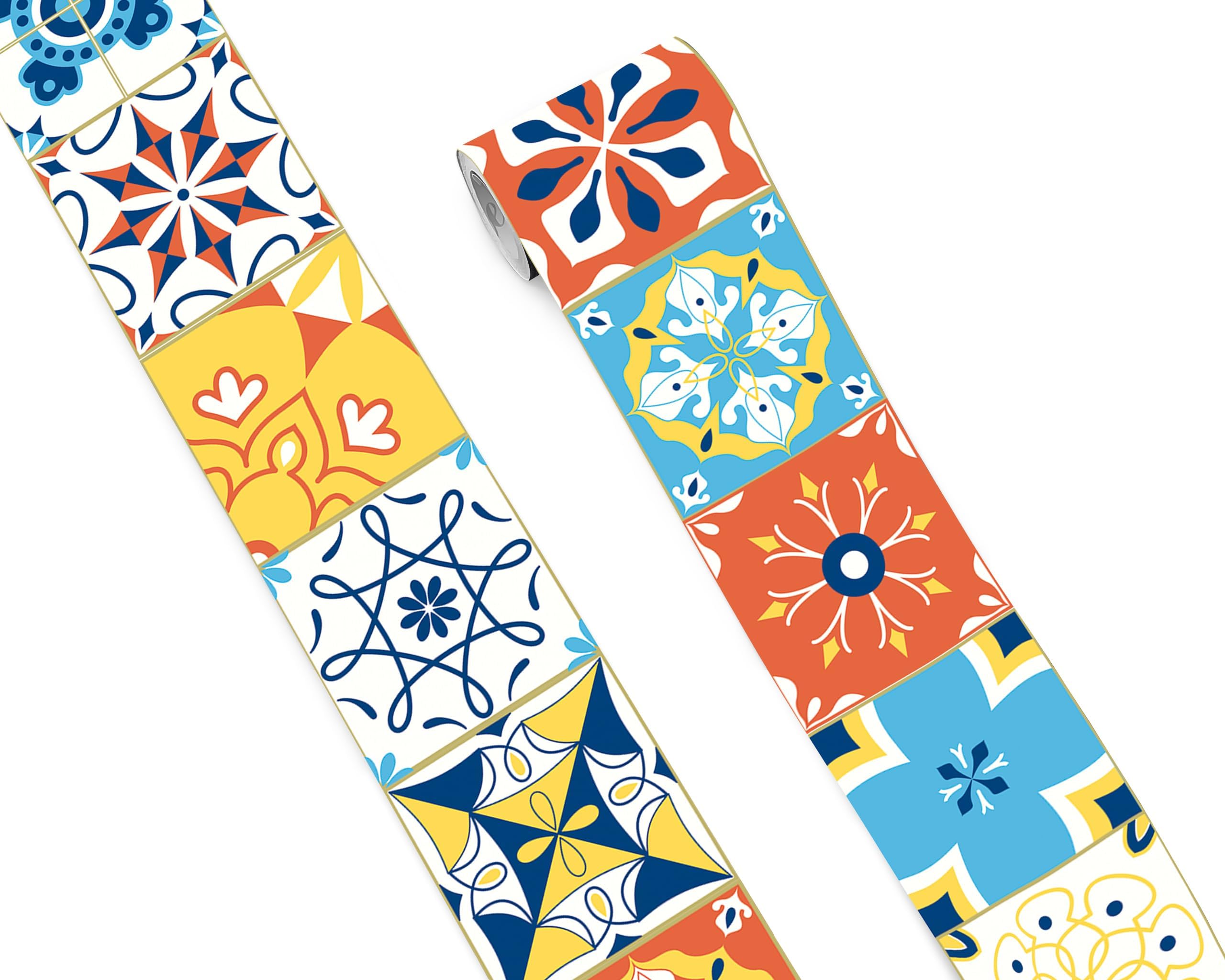 FLFK Wall Border Tile Stickers Peel and Stick Wallpaper Border for Kitchen Backsplash Bathroom Shower Room,4"x240"