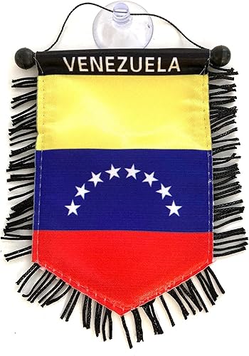 PRK 14 Bandera venezolana de Venezuela para coche, calcomanías pequeñas colgantes para espejo retrovisor, accesorios de automóvil, soportes para