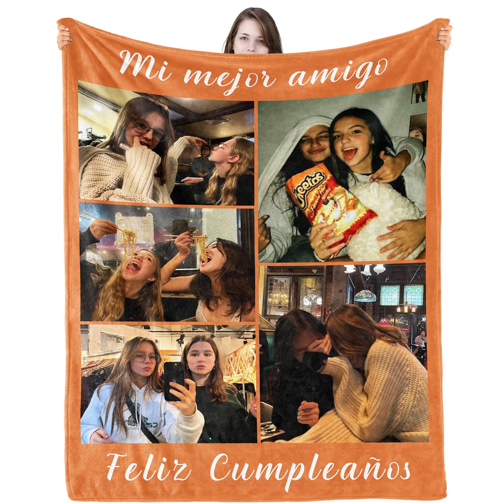 iDIY Manta Personalizada con Foto,Mantas Personalizada-Regalo Cumpleaños Regalos Originales para Parejas, Mamá, Papá, Cumpleaños y Aniversarios-5 Foto