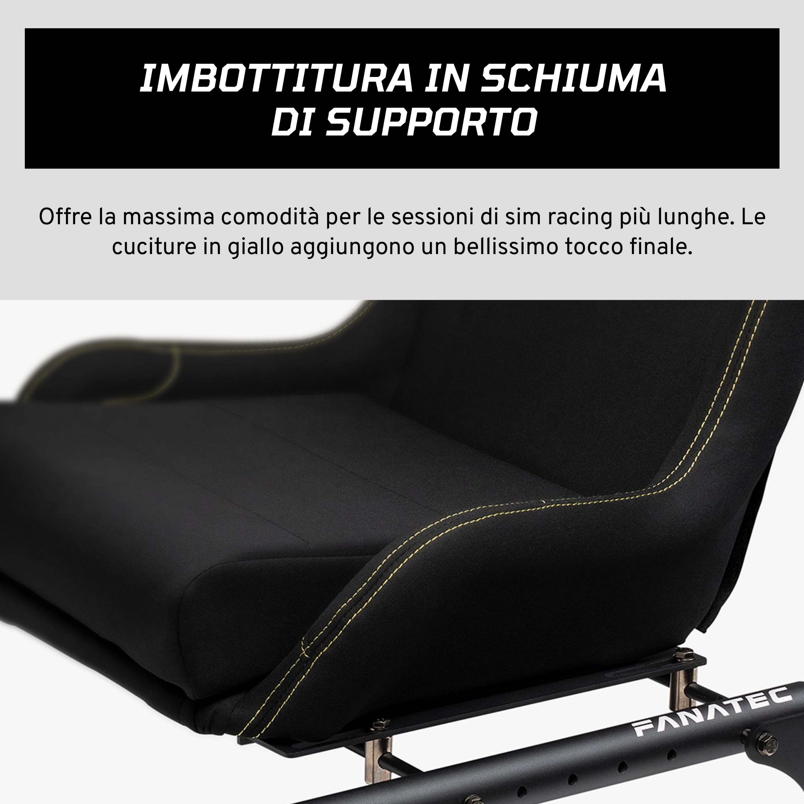 FANATEC Sim Racing CSL Cockpit Seat - Leggero e resistente, progettato per CSL Cockpit, cuscino traspirante - Nero