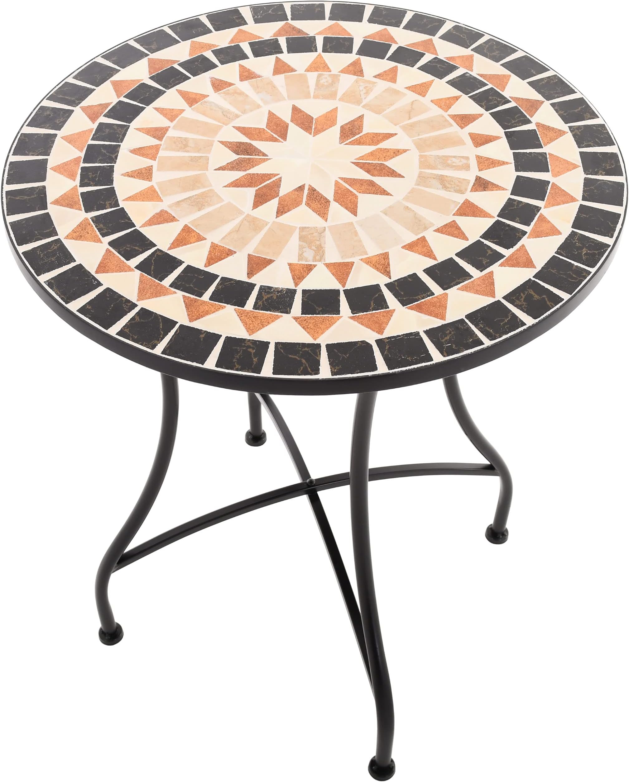 dszapaci Mosaik Gartentisch Balkontisch Rund 60 cm Mosaiktisch