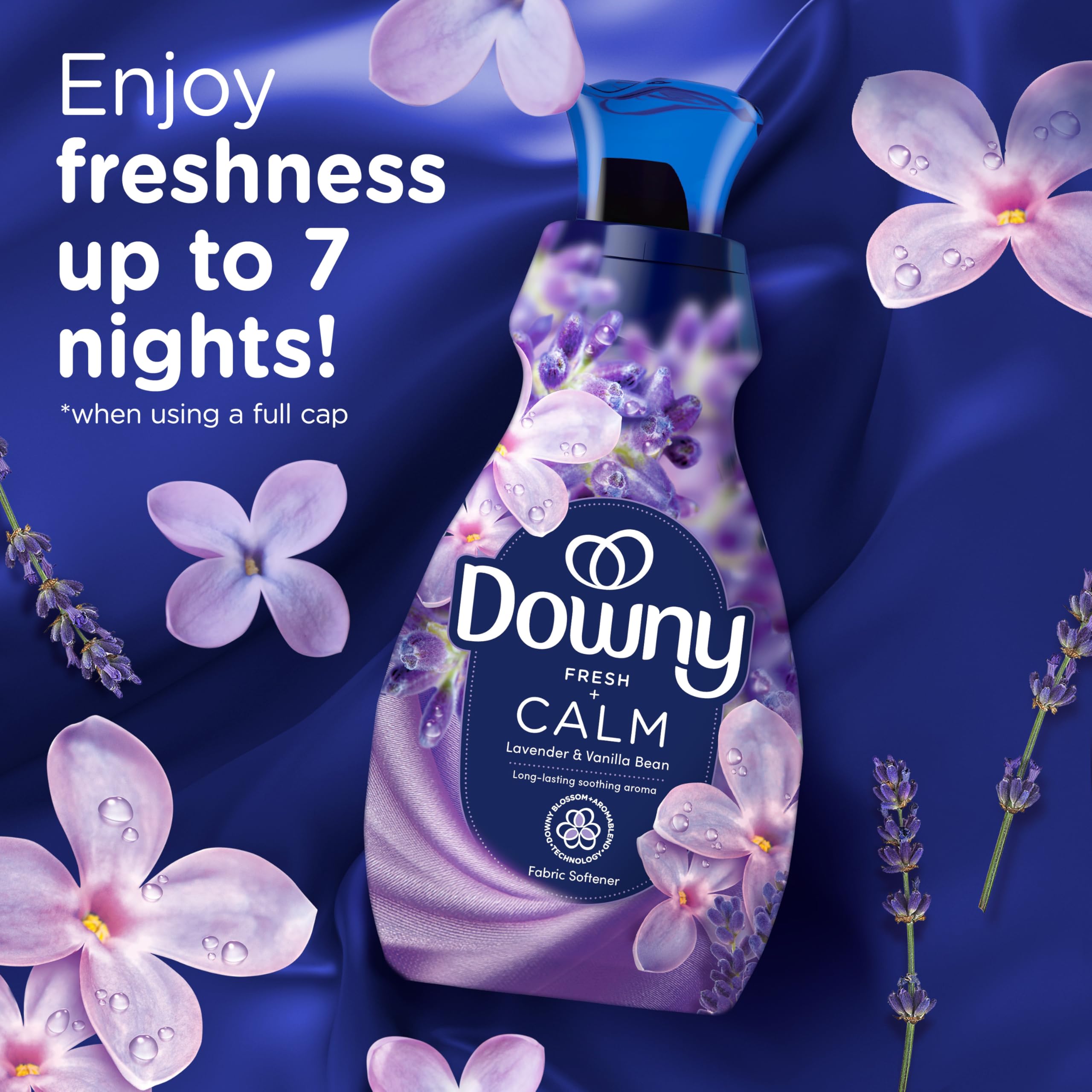 Downy Infusions Flüssigstoff Conditioner (Weichspüler), beruhigend, Lavendel & Vanillebohne, 56 Oz Flaschen, 166 Lasten insgesamt (2 Stück