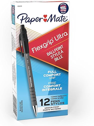 Paper Mate Flexgrip Ultra Stick - Bolígrafo de punta media 12 unidades