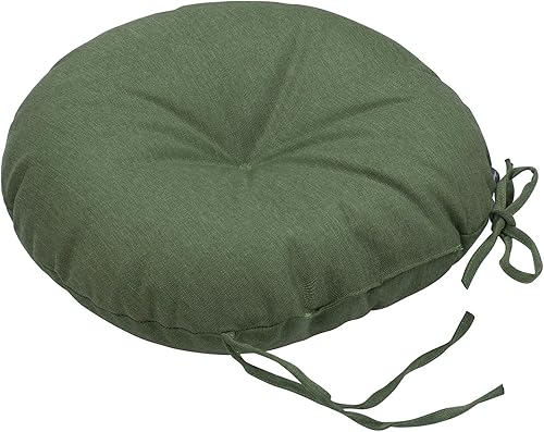 Miniatura 6 de Magpie Fabrics Juego de 2 cojines redondos de 15 pulgadas de asiento con lazos, impermeables, para todo tipo de clima, acolchado de 4 pulgadas de