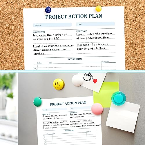 Miniatura 3 de Maitys 200 hojas, 4 blocs, planificador de acción de proyectos, bloc de notas, gestión de proyectos con almohadilla de planificación de lista de