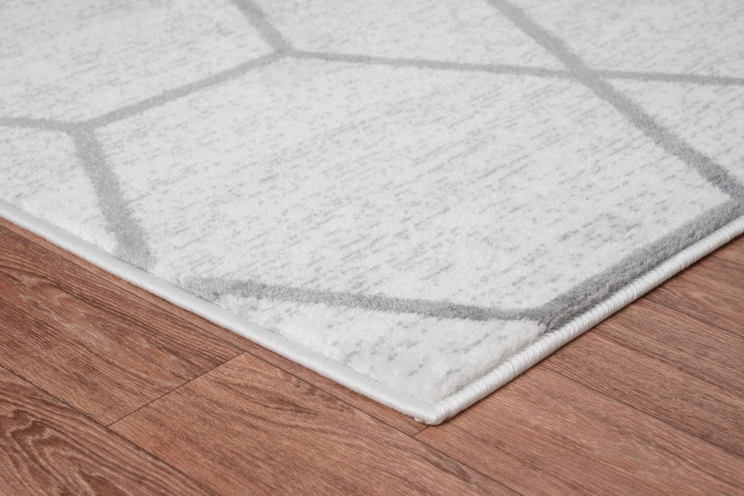Adiva Rugs Modern Transitional Area Rug with Border, Soft Short Medium Pile, Style Pattern Traditional Carpets, Persian Home Decor, Floor Decoration Mat 2632A (Cream, 5'-3" x 7'-5")