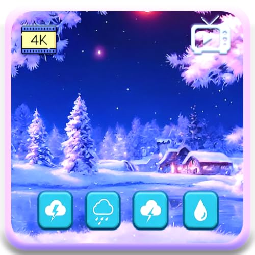 Pastel Christmas Serenity – Gentle Holiday Snow Falling Scenes with Relaxing Melodies & Sleep Timer Fire TV Screensaver