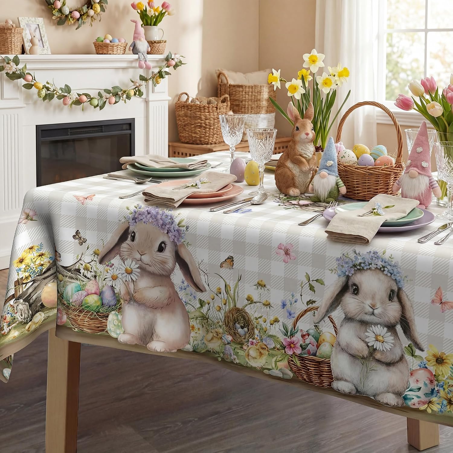 Fall Watercolor Pumpkin Tablecloth 60×84 Inch Rectangle, Autumn Harvest Decor Washable Polyester Table Cloth with Pumpkins, Seasonal Thanksgiving Table Cover for Home Dinner Picnic Party