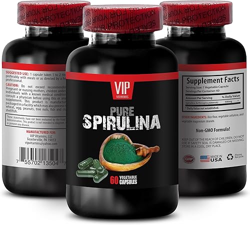 SPIRULINA Cápsulas - Polvo de espirulina orgánica, apoyo inmunológico, nutrición limpia, fuerza natural, cápsulas de espirulina orgánica, apoyo