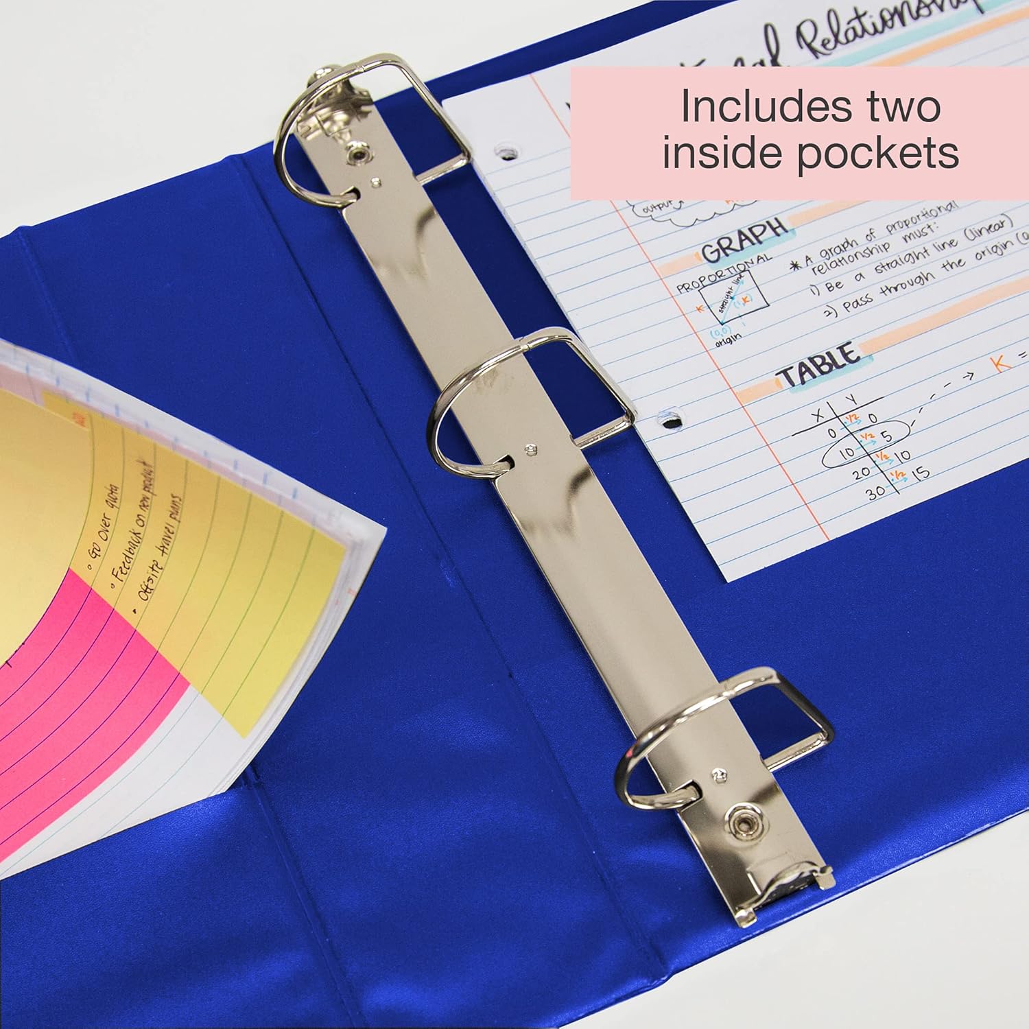 BAZIC Products 3 Ring Binder 2" View Binders Slant D Ring Organizer - Blue, Hold 480 Sheets Paper, for School Office Home, 12-Count