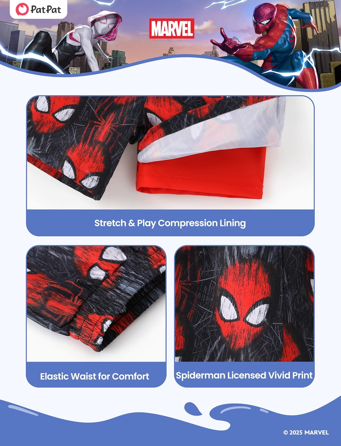 Disney Stitch Spiderman Star Wars Cars Toy Story Mickey Boy Swim Trunks UPF50+Swim Shorts Compression Liner & Quick-Dry 6M-9Y - Image 4