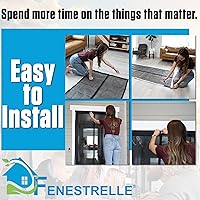 Vista 7 de Puerta magnética de malla de fibra de vidrio resistente de Fenestrelle, con cierre magnético autoajustable, manos libres, con moldura negra – Se