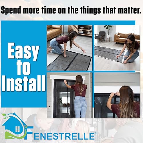 Miniatura 6 de Fenestrelle - Pantalla mosquitera magnética para puerta, grande, de 39 x 83 pulgadas, con cierre magnético, de malla de fibra de vidrio resistente