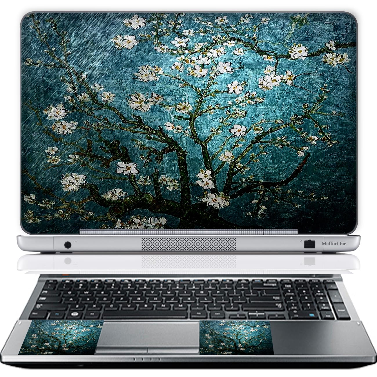 17 17.3 Inch Laptop Skin Sticker Cover Premium Sticker Cover Art Decal Decorative (Included 2 Wrist Pad Skins) - Almond Blossoming
