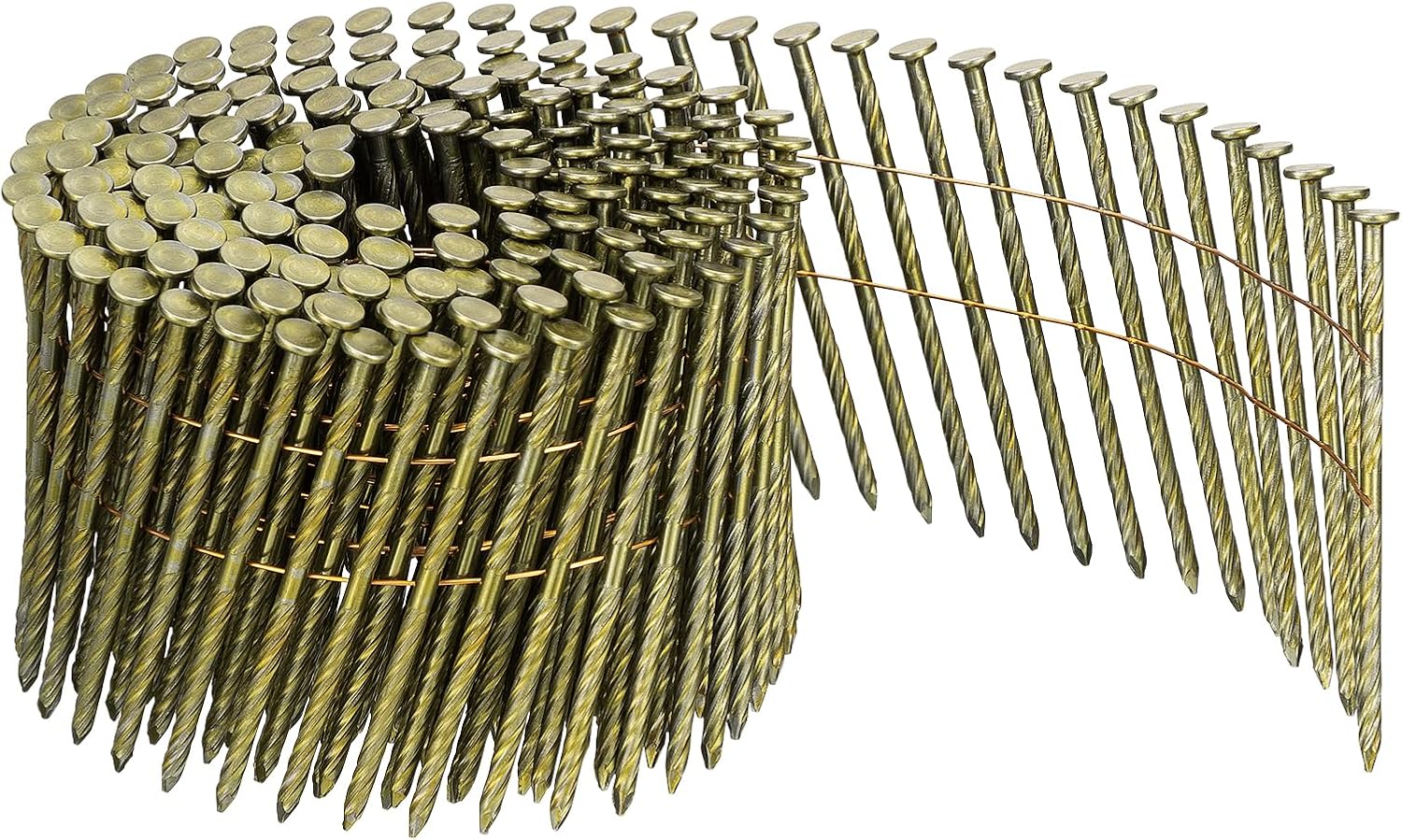 HiKOKI VS3275NU Wire Connecting Nails, Total Length 3.0 inches (75 mm) x Shaft Diameter 0.13 inches (3.2 mm), Roll, For Nail Drivers, For Wood, 200 x 20 Rolls, Yellow Coated, Screw Shape