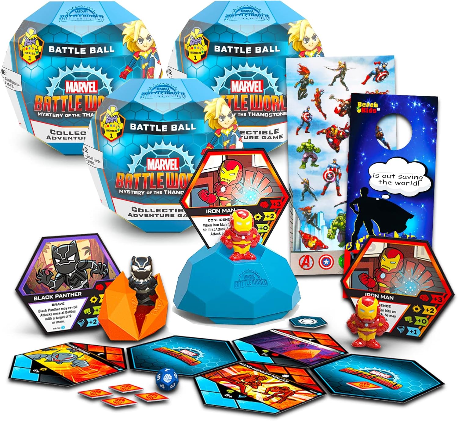 Marvel Battleworld Series 1 Battle Ball Bundle with 3