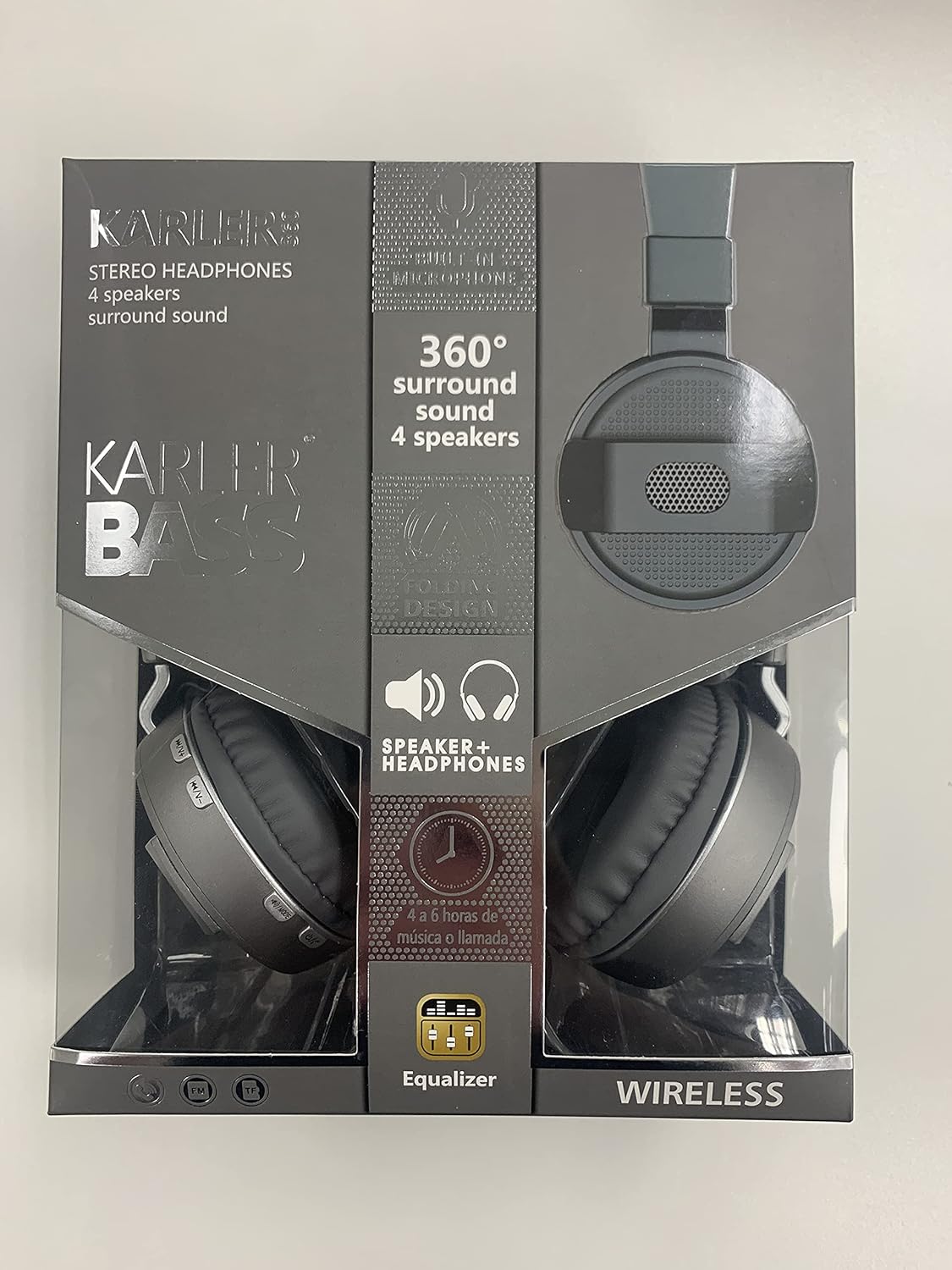 Karler 360 Surround Sound Over Ear Folding Wireless Headphones