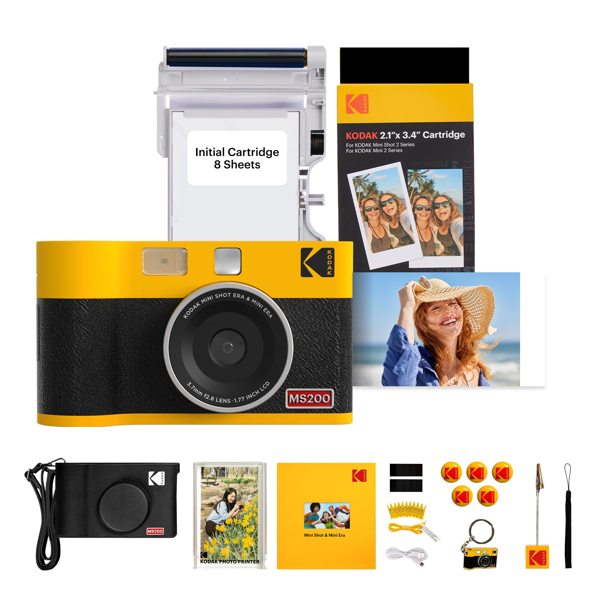 KODAK Mini Shot 2 ERA 2x3” Instant Digital Camera & Photo Printer, 38 Sheets Gift Bundle, 2-in-1 Portable Print Camera, Bluetooth Smartphone Printer