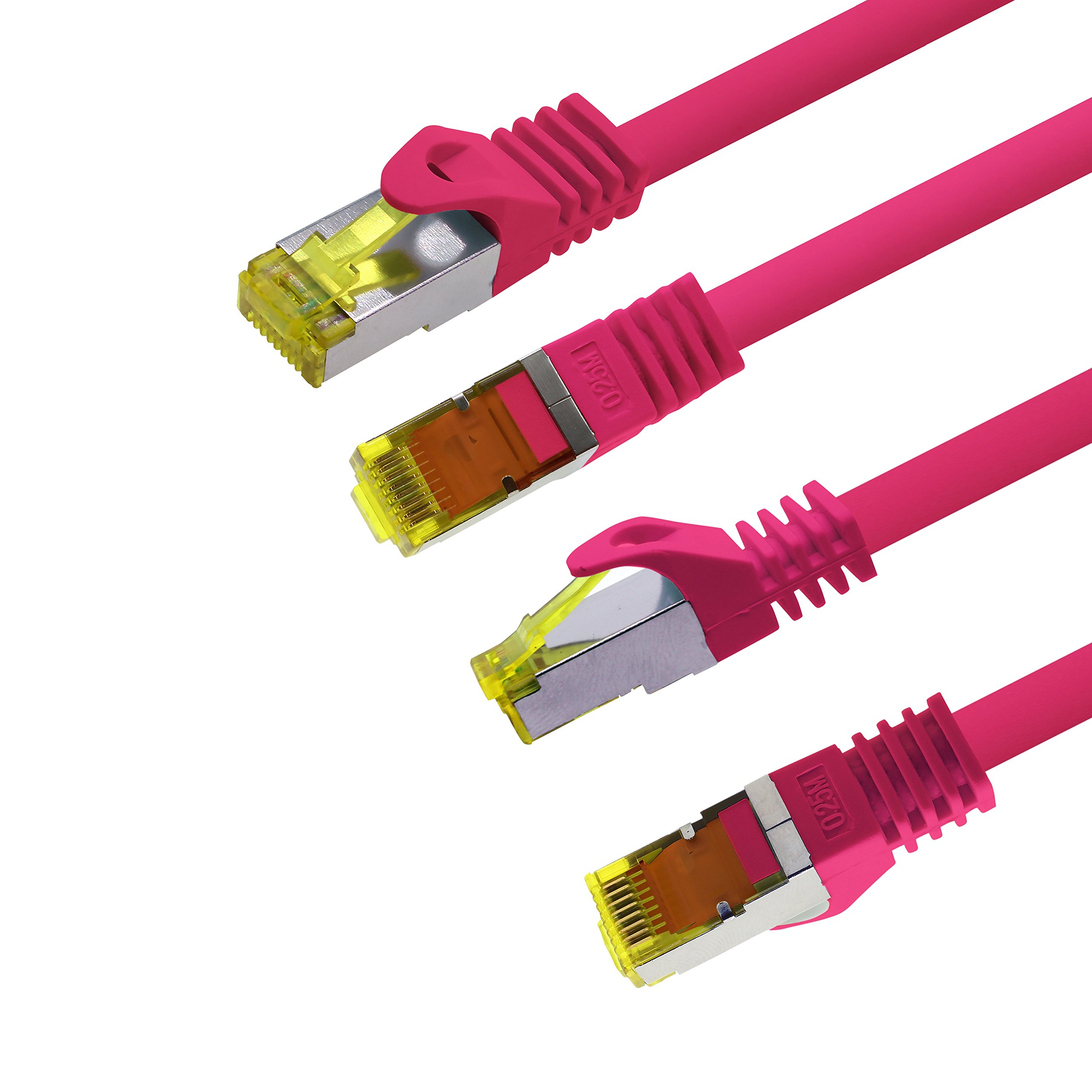 1aTTack.de Cat.7 network cable 0.5 m black pack of 5 Cat7 Ethernet cable network LAN cable raw cable 10 Gb s SFTP PIMF LSZH set patch cable with Rj 45 plug Cat.6a — view 30