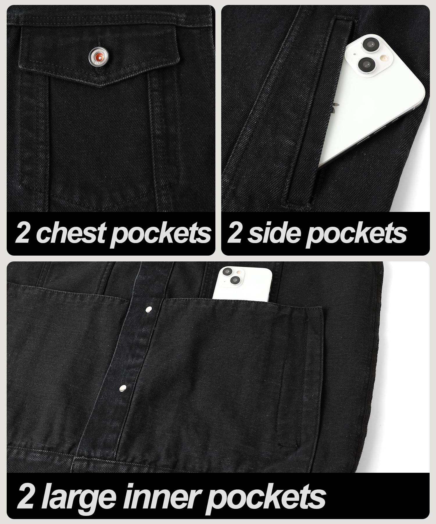 Classics Herren Weste Denim Vest Ärmellose Jeansweste Cowboy Jacke Motorradweste Bikerweste für Männer Casual Freizeitweste