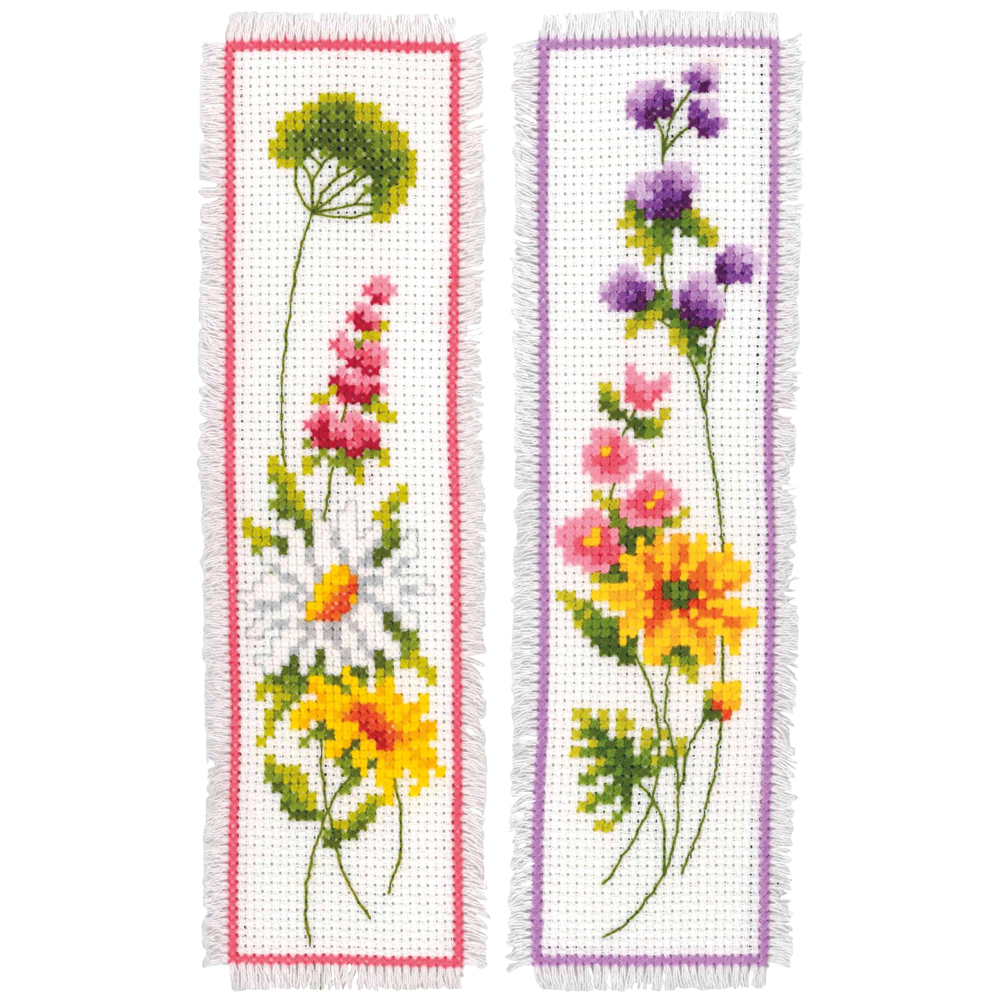 Vervaco Fleurs Marque-Page Kit Lot of 2