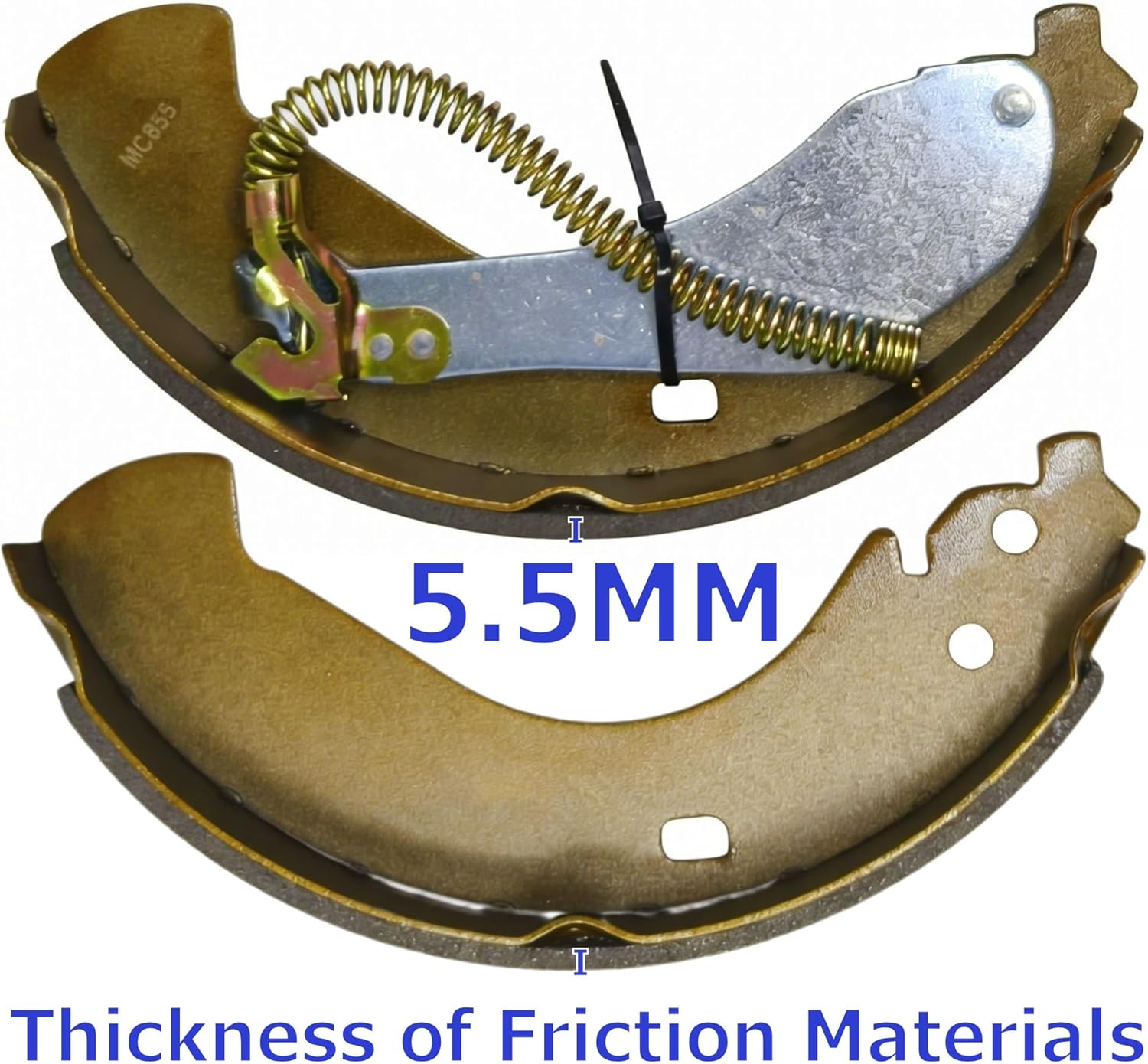 MC Rear Drum Brake Shoes for Chevrolet Silverado 1500 GMC Sierra 1500 Classic 2005 2006 2007 (2008 Exclude Models Using Hold Down Pins) Chevy 855 Brakes Drums MC855