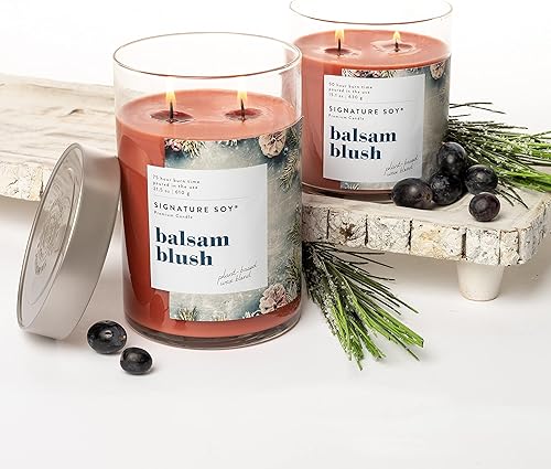 Miniatura 5 de Signature Soy Vela perfumada con tapa Balsam Blush, tarro extra grande