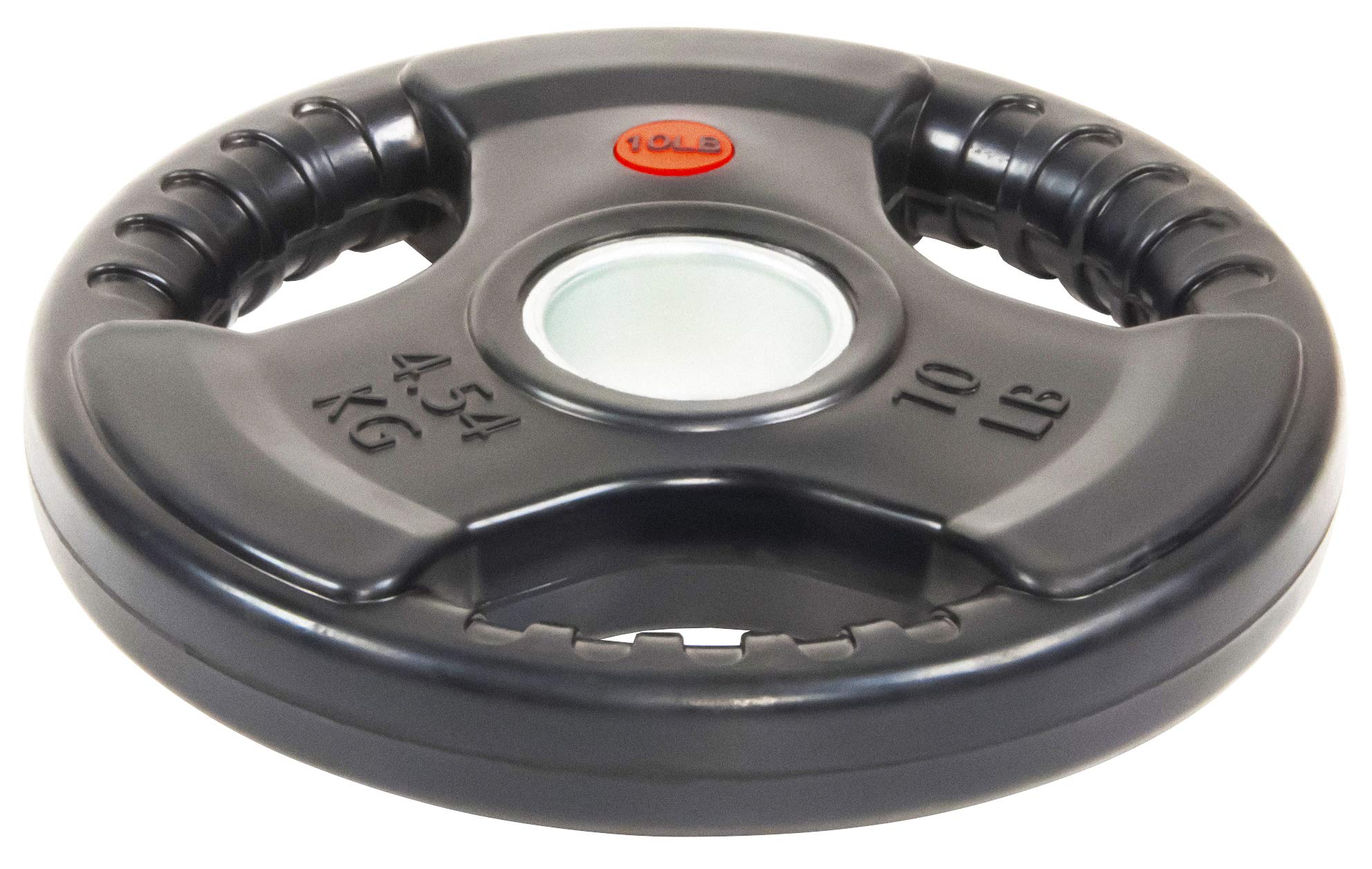 BalanceFrom Rubber Coated Cast Cast Iron Plate Weight Plate for Strength Training and Weightlifting, Olympic, 10-Pound, Single