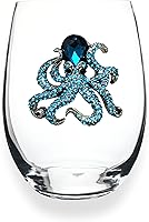 Vista 1 de THE QUEENS' JEWELS - Copa de vino sin tallo con joyas de pulpo, 623 ml - Deslumbrante y única - Cristalería decorada a mano - No pintada