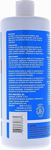 Miniatura 2 de IDEAL Electrical 31-378 Aqua-Gel II Electrical Pulling Lubricant - 1-Quart Squeeze Bottle, Blue, 32 Fl Oz (Pack of 1)