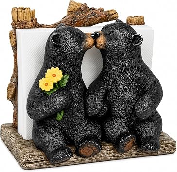 Comfy Hour Bear Kissing Figurine Napkin Holder