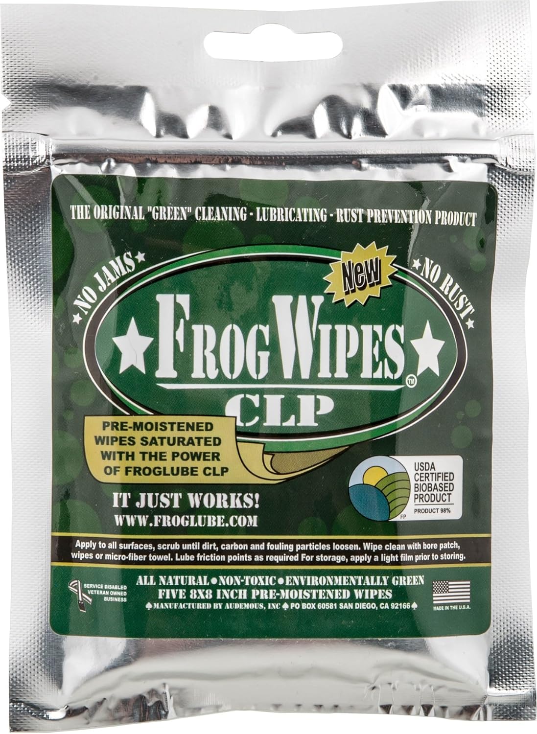 Frog Lube FROG14936BRK Treated Wipes 5 Pack Sports