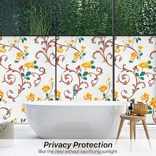 Miniatura 4 de Niviy Película de privacidad grabada para ventana, vidrio esmerilado, adherencia estática, no adhesiva, para oficina en casa, 41.2 x 157.4 pulgadas