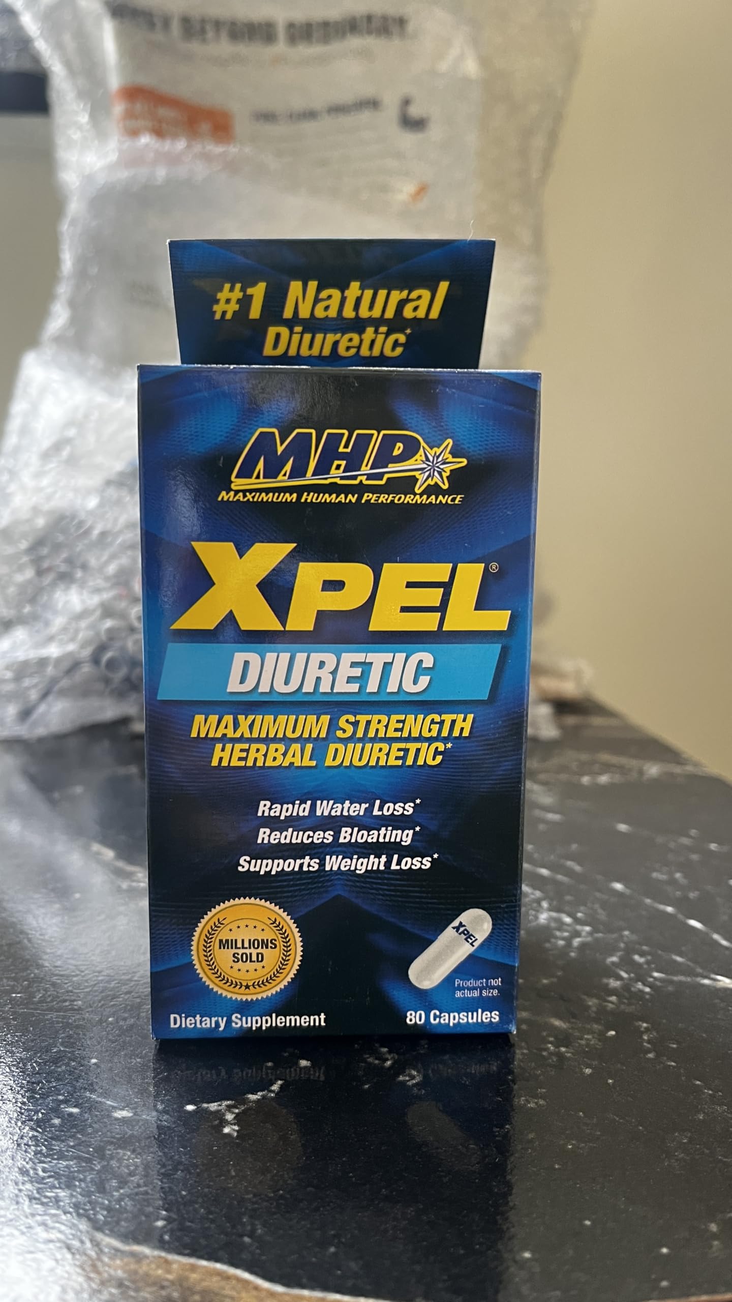 Xpël Diuretic | Maximum Strength Herbal Diuretic | Rapid Water Loss| Reduce Bloating| (80 Capsules) Exp 06/2028