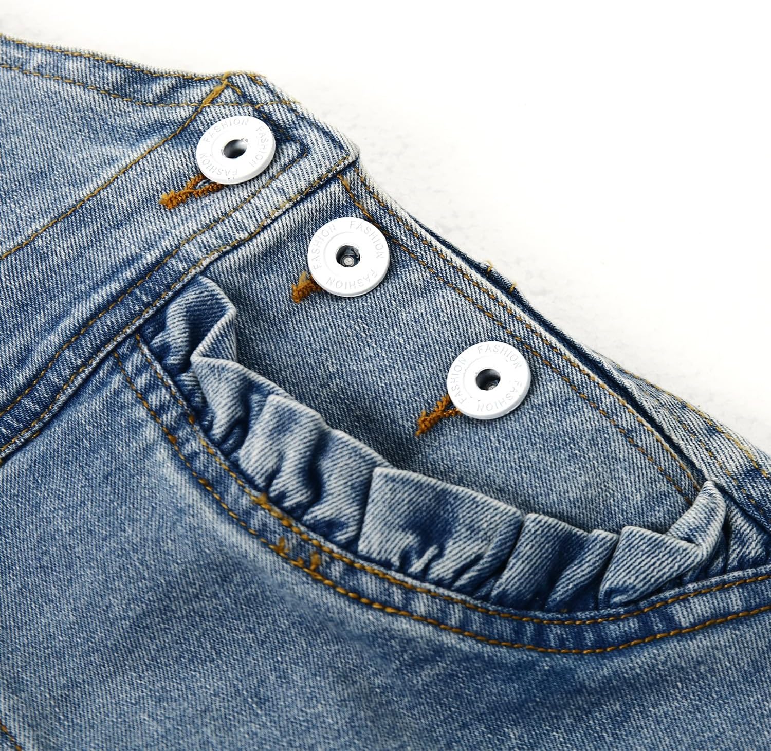 KIDSCOOL SPACE Girls Shorts,Little Big Girls Stretchy Denim Ripped Summer Shortalls - Image 4