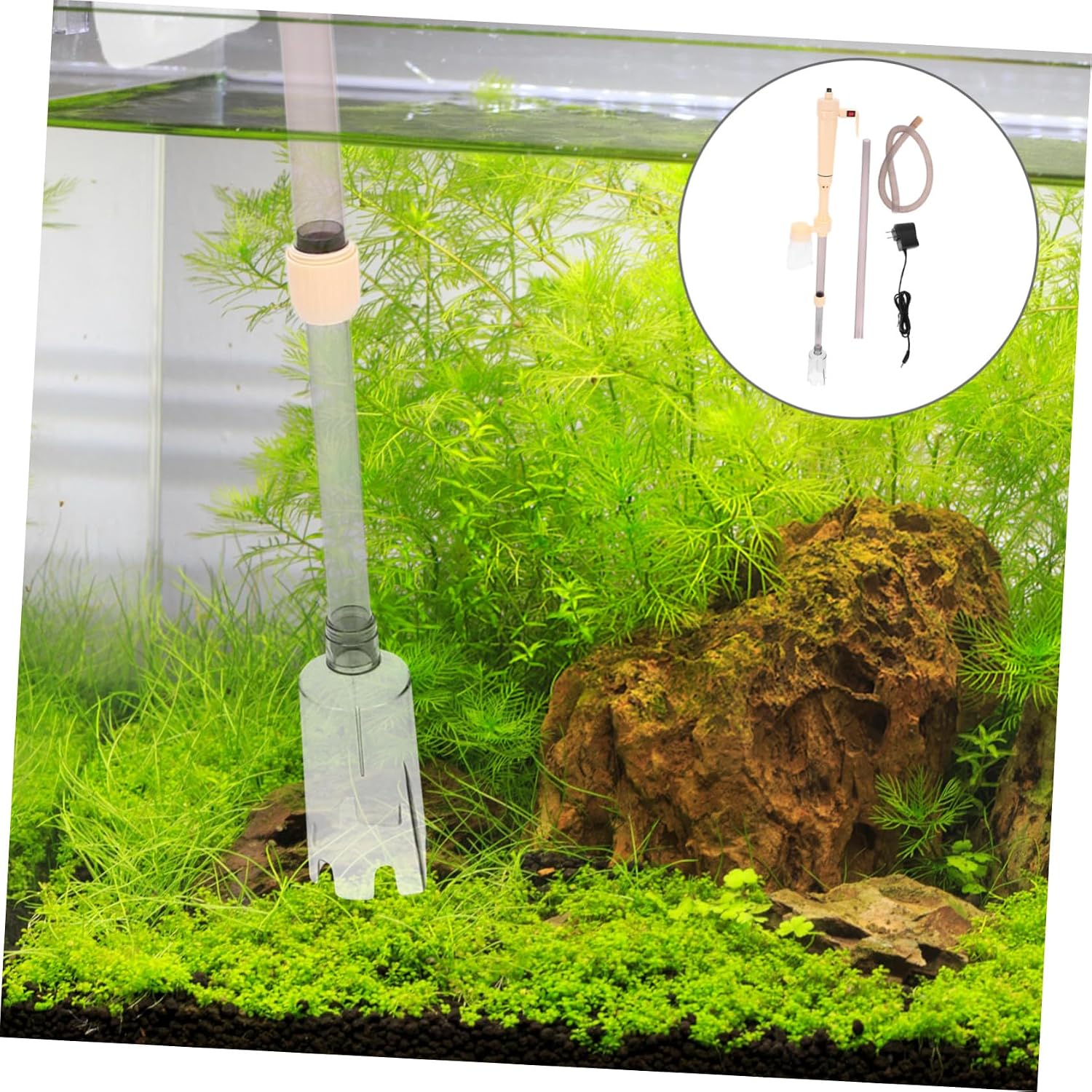 1set Electric Aquarium Water Change Pump Convenient Fish Tank Cleaning Tool for Easy Water Change and Debris Removal Compatible Various Tank for Home and Office Use