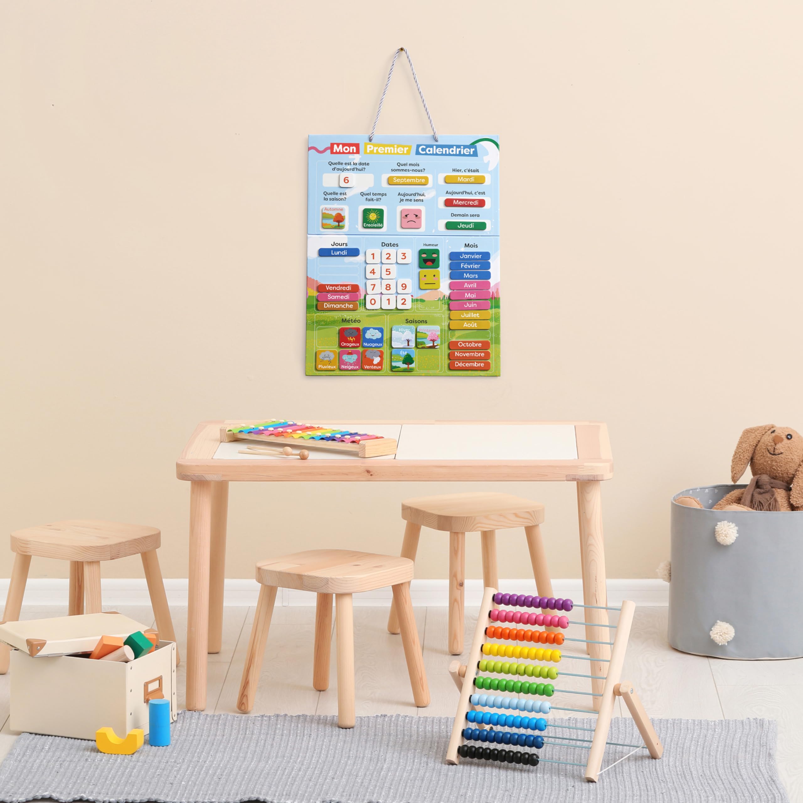 Calendrier Magnétique Chuckle - Saisons, Dates Et Météo - 40x32 Cm - Apprentissage Interactif Pour Enfants De 4 à 10 Ans