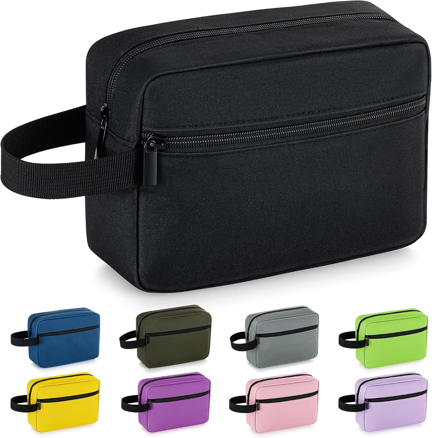 Elviros Travel Toiletry Bag, Lightweight Hanging Dopp Kit with Shaving Compartment, Cosmetic Organizer, Black